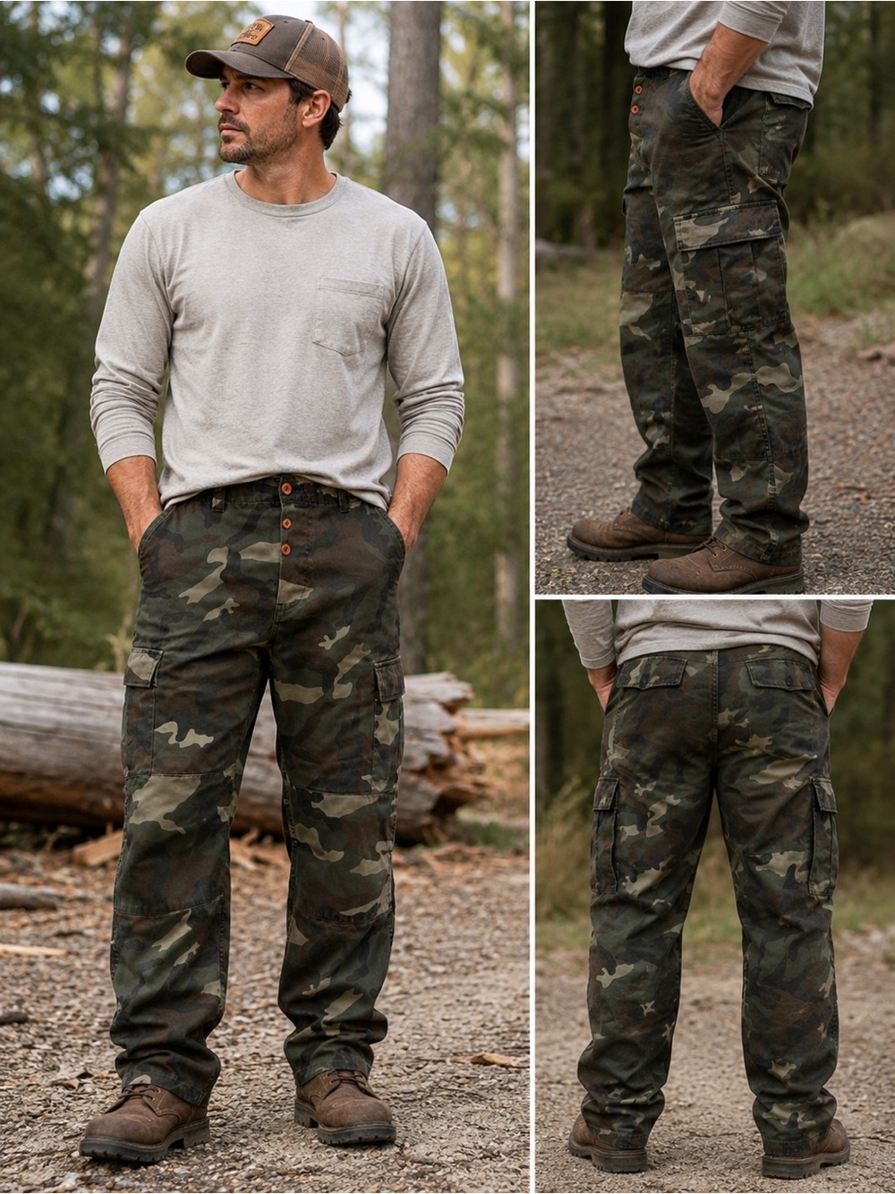 Vintage Winchester Woodland Camo Hunting Cargo Pants Men’s Size 36 Made in Macau